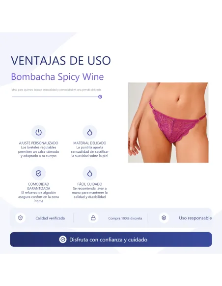 Bombacha spicy wine talle único - by sexitive | Sexitive | Tangas cola less