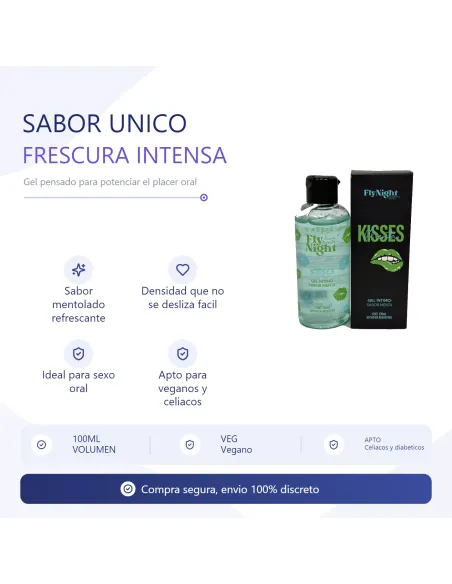 Kisses gel intimo mentol 100ml | Fly night | Intimos