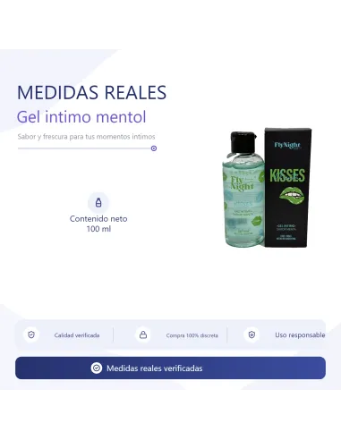 Kisses gel intimo mentol 100ml | Fly night | Intimos