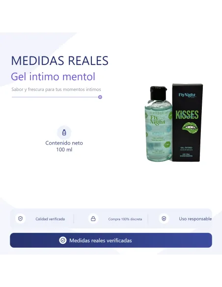 Kisses gel intimo mentol 100ml | Fly night | Intimos