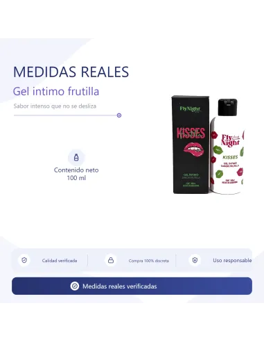 Kisses gel intimo strawberry 100ml | Fly night | Intimos