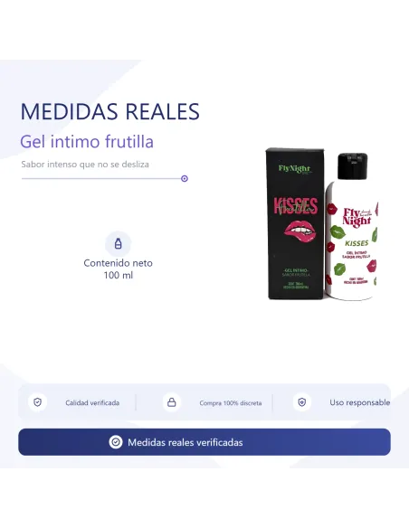 Kisses gel intimo strawberry 100ml | Fly night | Intimos