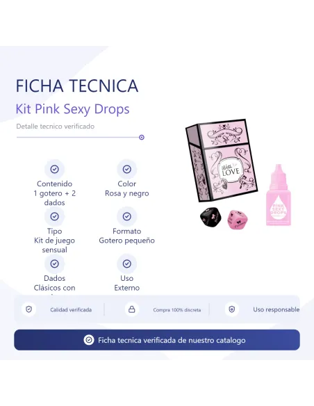 Love kit pink sexy drops! + dados clásicos | Sexitive | Juegos eróticos