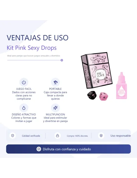Love kit pink sexy drops! + dados clásicos | Sexitive | Juegos eróticos