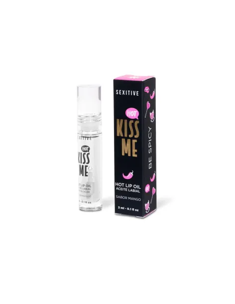 Kiss me - hot lip oil efecto calor | sabor mango | Sexitive | Masajes y relax