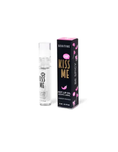 Kiss me - hot lip oil efecto calor | sabor mango | Sexitive | Masajes y relax
