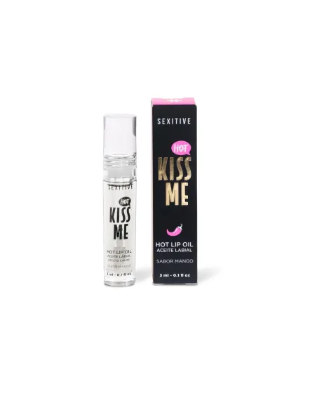 Kiss me - hot lip oil efecto calor | sabor mango | Sexitive | Masajes y relax