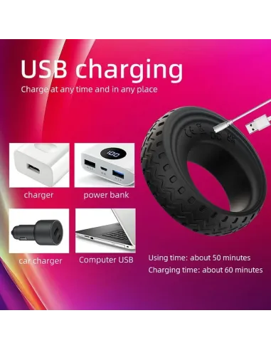Anillo vibrador whirlwind tire secwell recargable con 10 modos usb | Secwell | Anillos