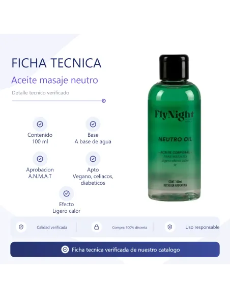 Aceite masaje neutro 100ml | Fly night | Corporales