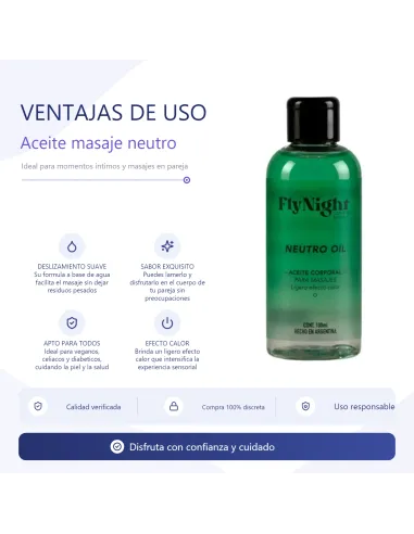 Aceite masaje neutro 100ml | Fly night | Corporales