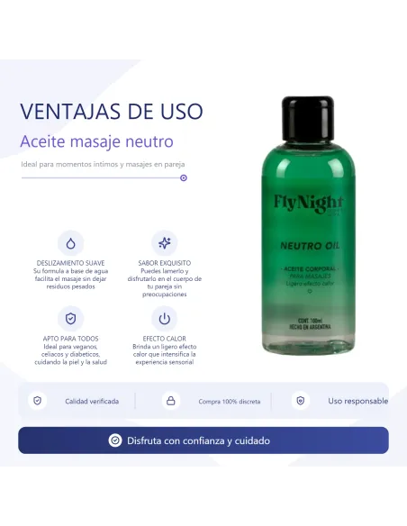 Aceite masaje neutro 100ml | Fly night | Corporales