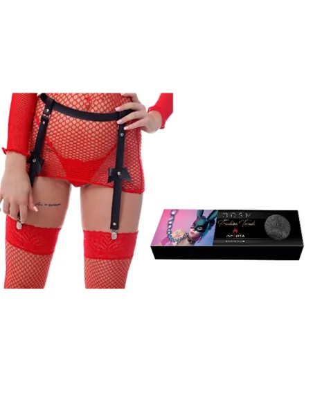 Portaligas moño negro - eco cuero | Infarta fetish | Portaligas