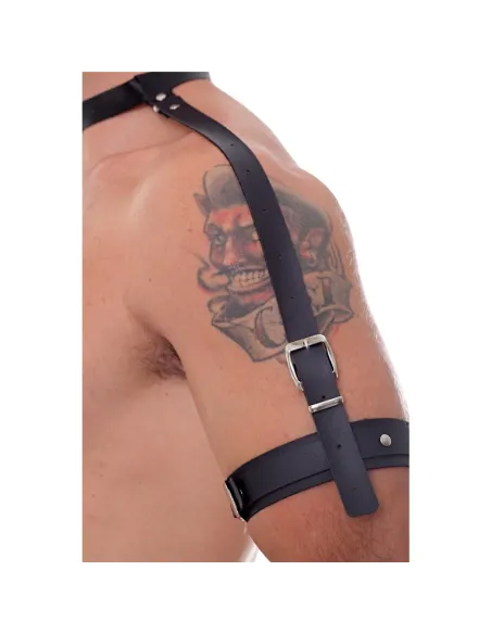 Arnes de cuello y brazos regulable - eco cuero negro | Infarta fetish | Accesorios y outfits
