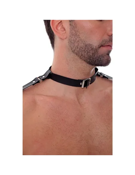 Arnes de cuello y brazos regulable - eco cuero negro | Infarta fetish | Accesorios y outfits