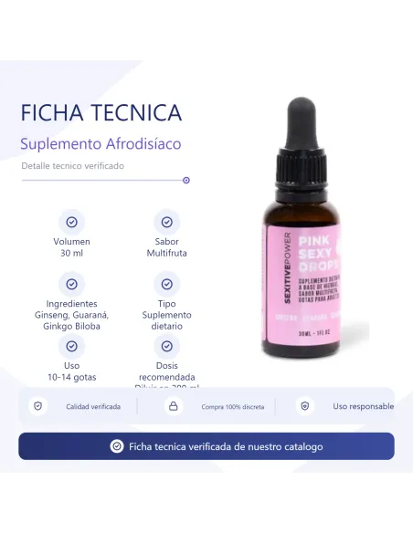 Pink sexy drops 30ml | Sexitive | Capsulas potenciadoras