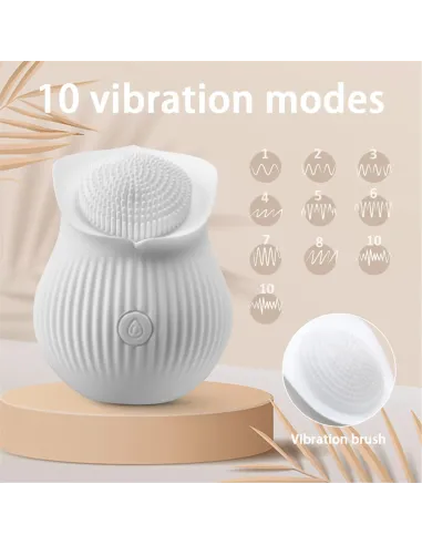 Vibrador white rose estimulador clitoris usb recargable 10 funciones 6cmx7cm | S-hande | Estimuladores clítoris