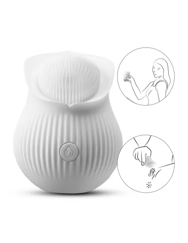 Vibrador white rose estimulador clitoris usb recargable 10 funciones 6cmx7cm | S-hande | Estimuladores clítoris