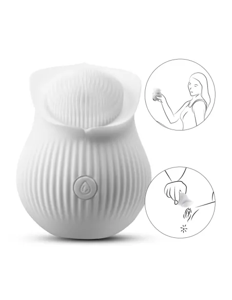 Vibrador white rose estimulador clitoris usb recargable 10 funciones 6cmx7cm | S-hande | Estimuladores clítoris