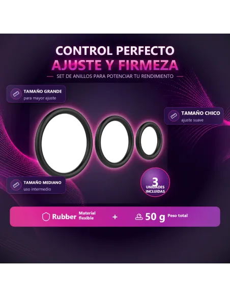 Set 3 anillos rubber | Baile | Anillos
