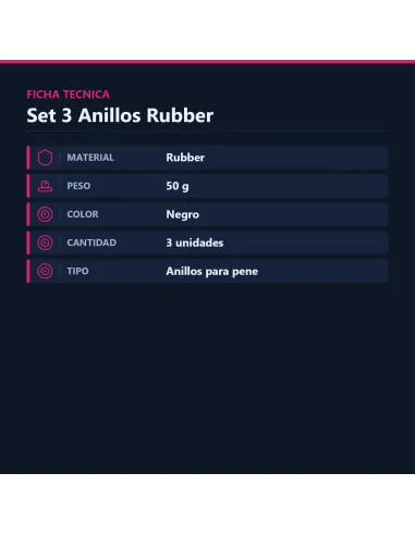 Set 3 anillos rubber | Baile | Anillos