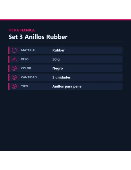 Set 3 anillos rubber | Baile | Anillos