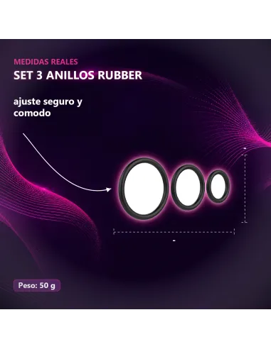 Set 3 anillos rubber | Baile | Anillos