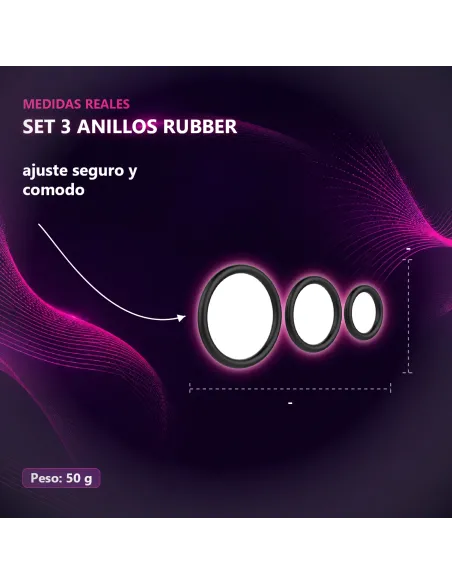 Set 3 anillos rubber | Baile | Anillos