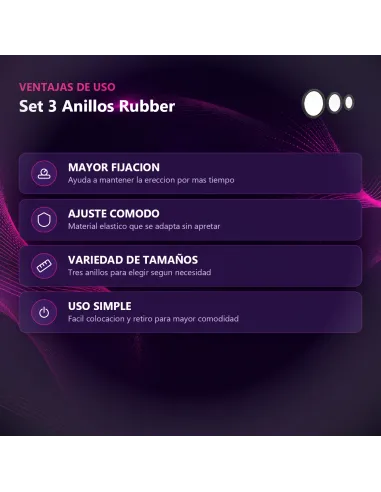 Set 3 anillos rubber | Baile | Anillos