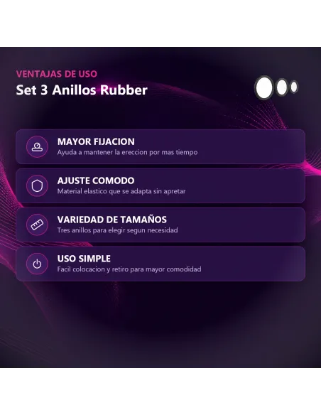 Set 3 anillos rubber | Baile | Anillos