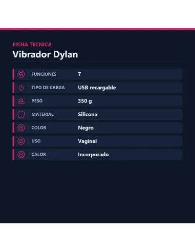 Vibrador dylan 7 funciones waving usb recargable | Pretty love | Vibradores