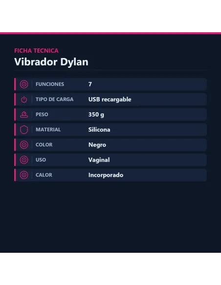 Vibrador dylan 7 funciones waving usb recargable | Pretty love | Vibradores