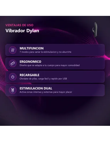 Vibrador dylan 7 funciones waving usb recargable | Pretty love | Vibradores