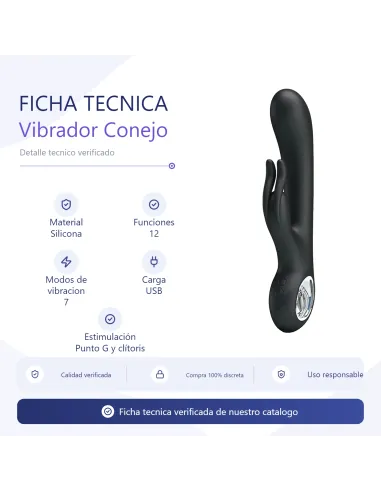 Vibrador carina punto g clitoris usb recargable silicona 12 funciones | Pretty love | Calor