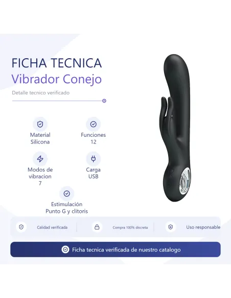 Vibrador carina punto g clitoris usb recargable silicona 12 funciones | Pretty love | Calor