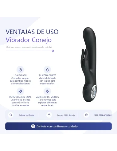 Vibrador carina punto g clitoris usb recargable silicona 12 funciones | Pretty love | Calor