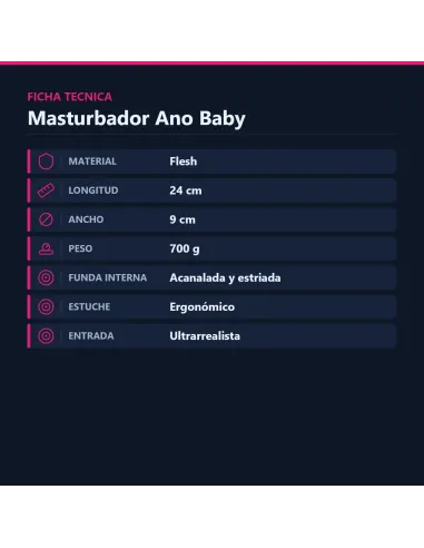 Masturbador ano baby pussy 560grs 24cm x 9cm | Pretty love | Garage: unidades en ¡liquidación!