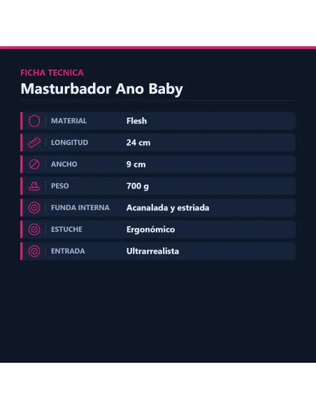 Masturbador ano baby pussy 560grs 24cm x 9cm | Pretty love | Garage: unidades en ¡liquidación!