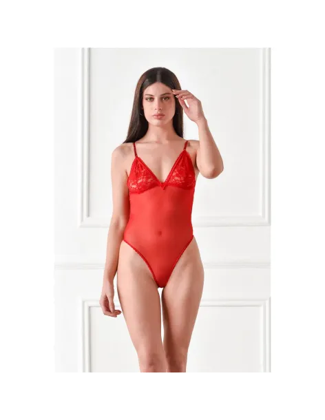 Body de tul y encaje rojo | Malena | Bodies