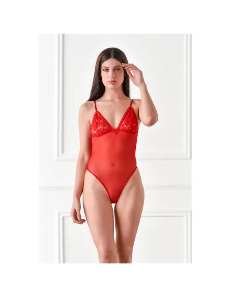 Body de tul y encaje rojo | Malena | Bodies