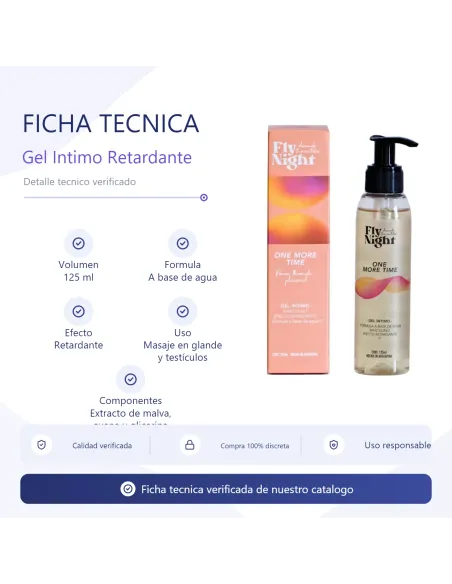 Gel intimo retardante one more time 125ml | Fly night | Retardante