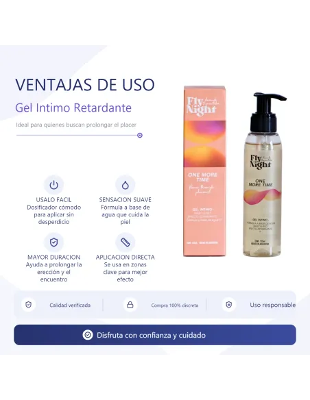 Gel intimo retardante one more time 125ml | Fly night | Retardante