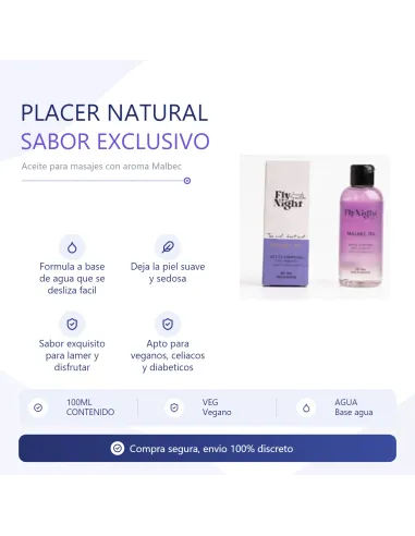 Aceite masaje malbec 100ml | Fly night | Corporales