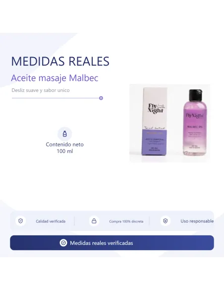 Aceite masaje malbec 100ml | Fly night | Corporales