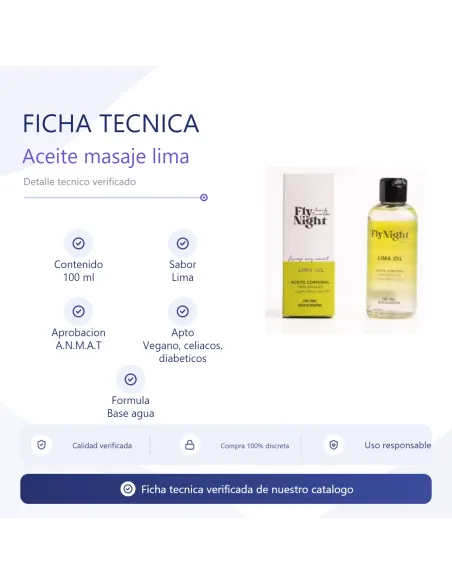 Aceite masaje lima 100ml | Fly night | Corporales