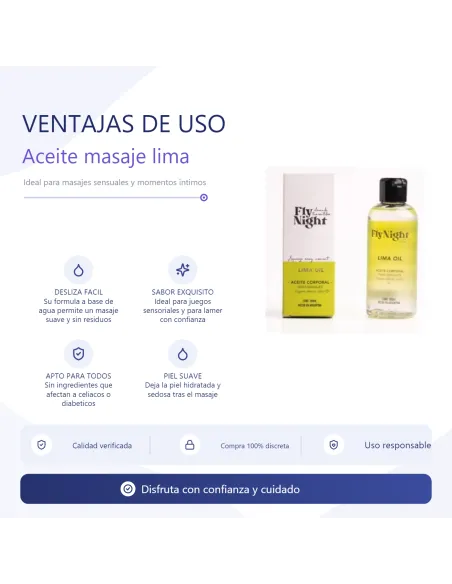 Aceite masaje lima 100ml | Fly night | Corporales