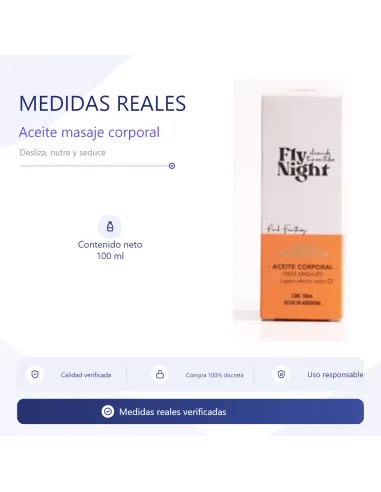 Aceite masaje corporal rosa mosqueta 100ml | Fly night | Corporales