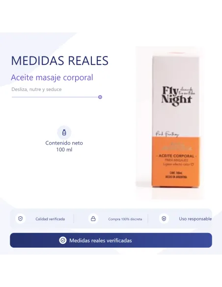 Aceite masaje corporal rosa mosqueta 100ml | Fly night | Corporales