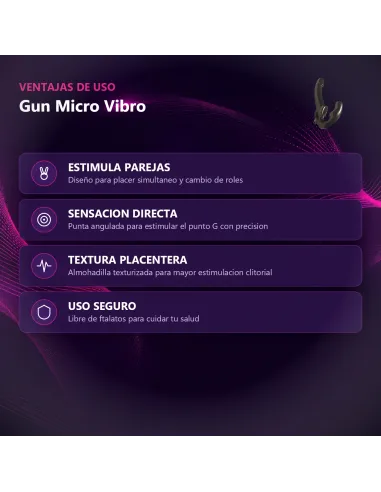 Gun micro vibro medium negro | Caiman | Dobles