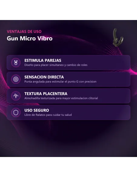 Gun micro vibro medium negro | Caiman | Dobles