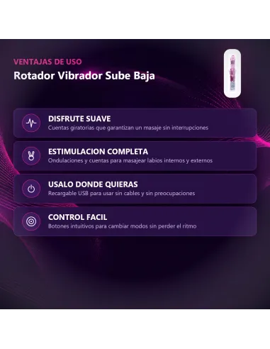 Rotador vibrador sube y baja usb recargable | Baile | Calor